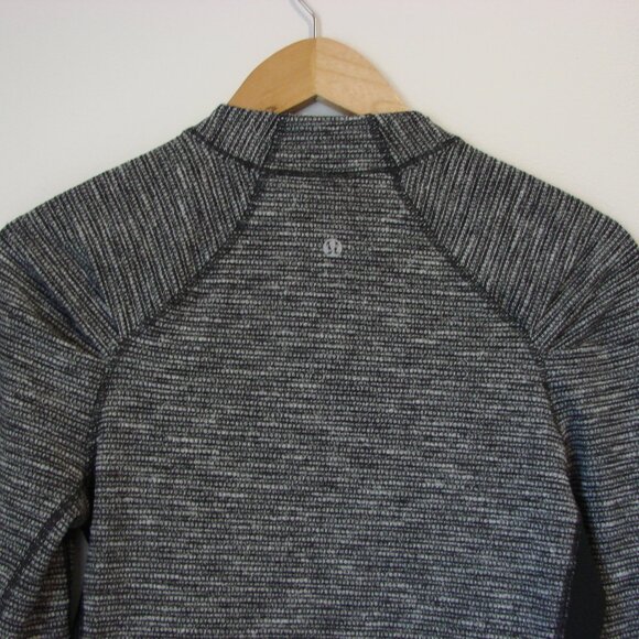 Lululemon Think Fast Long Sleeve Shirt Coco Pique Black Gray Sz 8 BRAND NEW NWT - Picture 15 of 16